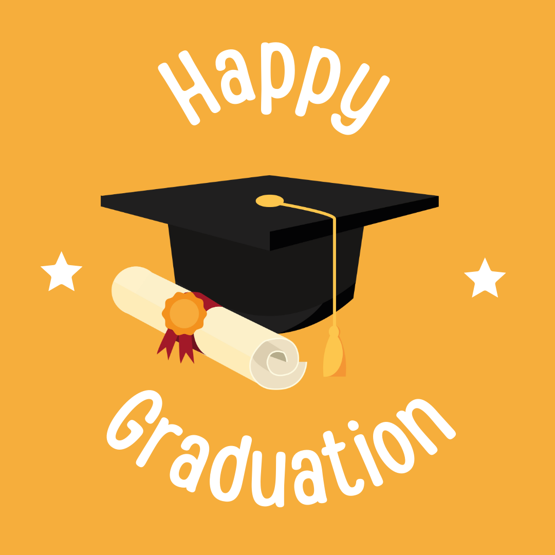 Orange Diploma Ilustrated Graduation Canvas Button
